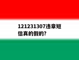 121231307违章短信真的假的?