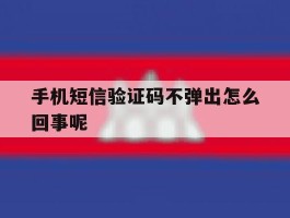 手机短信验证码不弹出怎么回事呢