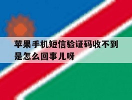 包含苹果手机短信验证码收不到是怎么回事儿呀的词条