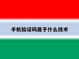 手机验证码属于什么技术