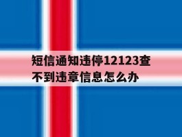短信通知违停12123查不到违章信息怎么办