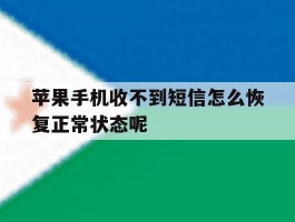 包含苹果手机收不到短信怎么恢复正常状态呢的词条