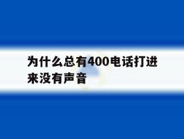 为什么总有400电话打进来没有声音