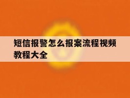 短信报警怎么报案流程视频教程大全