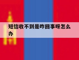 短信收不到是咋回事呀怎么办