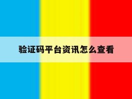 验证码平台资讯怎么查看