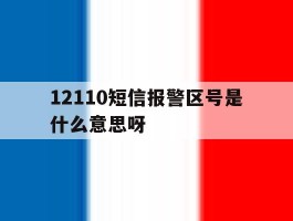 12110短信报警区号是什么意思呀