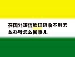 包含在国外短信验证码收不到怎么办呀怎么回事儿的词条