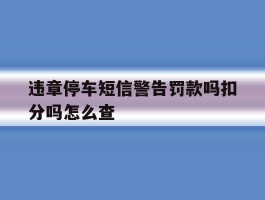 违章停车短信警告罚款吗扣分吗怎么查