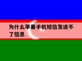 为什么苹果手机短信发送不了信息