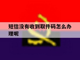 短信没有收到取件码怎么办理呢