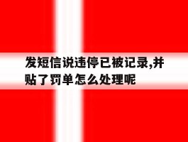 包含发短信说违停已被记录,并贴了罚单怎么处理呢的词条