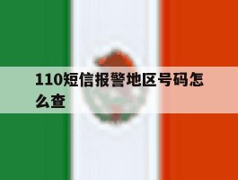 110短信报警地区号码怎么查