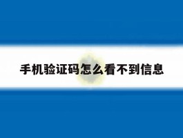 手机验证码怎么看不到信息