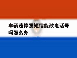 车辆违停发短信能改电话号吗怎么办