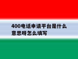 400电话申请平台是什么意思呀怎么填写