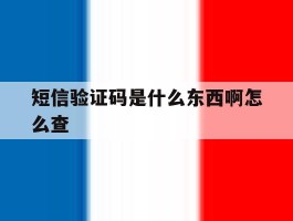短信验证码是什么东西啊怎么查