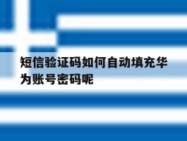 短信验证码如何自动填充华为账号密码呢