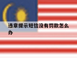 违章提示短信没有罚款怎么办