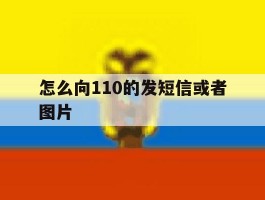 怎么向110的发短信或者图片