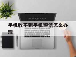 手机收不到手机短信怎么办理