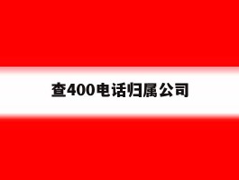 查400电话归属公司