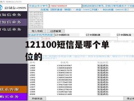 121100短信是哪个单位的