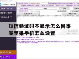 短信验证码不显示怎么回事呢苹果手机怎么设置