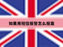 如果用短信报警怎么报案