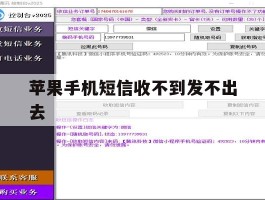 苹果手机短信收不到发不出去