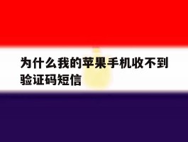 为什么我的苹果手机收不到验证码短信