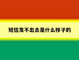 短信发不出去是什么样子的