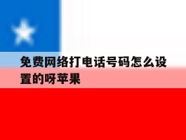 免费网络打电话号码怎么设置的呀苹果