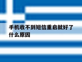 手机收不到短信重启就好了什么原因