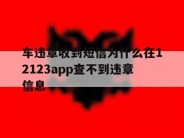 关于车违章收到短信为什么在12123app查不到违章信息的信息