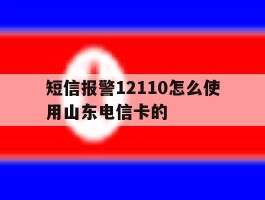 短信报警12110怎么使用山东电信卡的