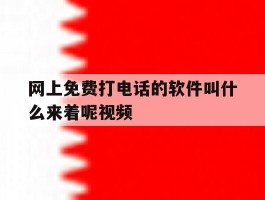 网上免费打电话的软件叫什么来着呢视频