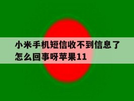 包含小米手机短信收不到信息了怎么回事呀苹果11的词条