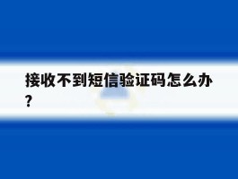 接收不到短信验证码怎么办?