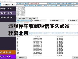 违规停车收到短信多久必须驶离北京