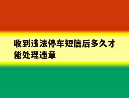 收到违法停车短信后多久才能处理违章