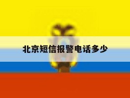 北京短信报警电话多少