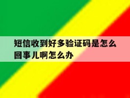 短信收到好多验证码是怎么回事儿啊怎么办的简单介绍