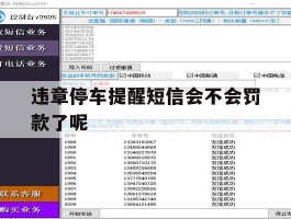 违章停车提醒短信会不会罚款了呢