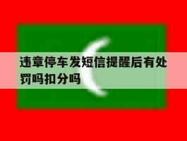 关于违章停车发短信提醒后有处罚吗扣分吗的信息