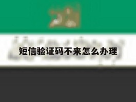 短信验证码不来怎么办理