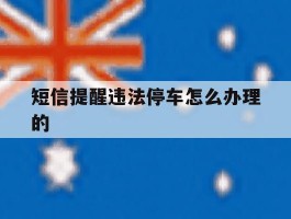短信提醒违法停车怎么办理的