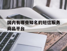 国内有哪些知名的短信服务商品平台