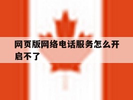 网页版网络电话服务怎么开启不了