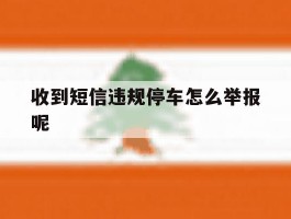 收到短信违规停车怎么举报呢